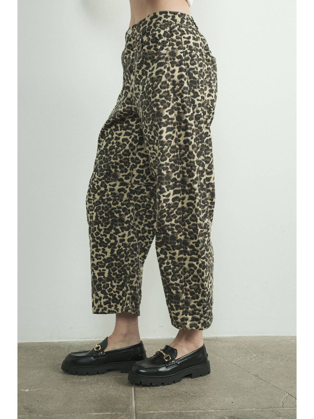 ANIMAL PRINT DENIM PANT PANT -   