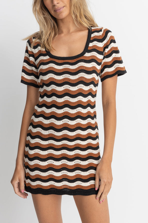 RHYTHM VENICE KNIT MINI DRESS DRESS RHYTHM   