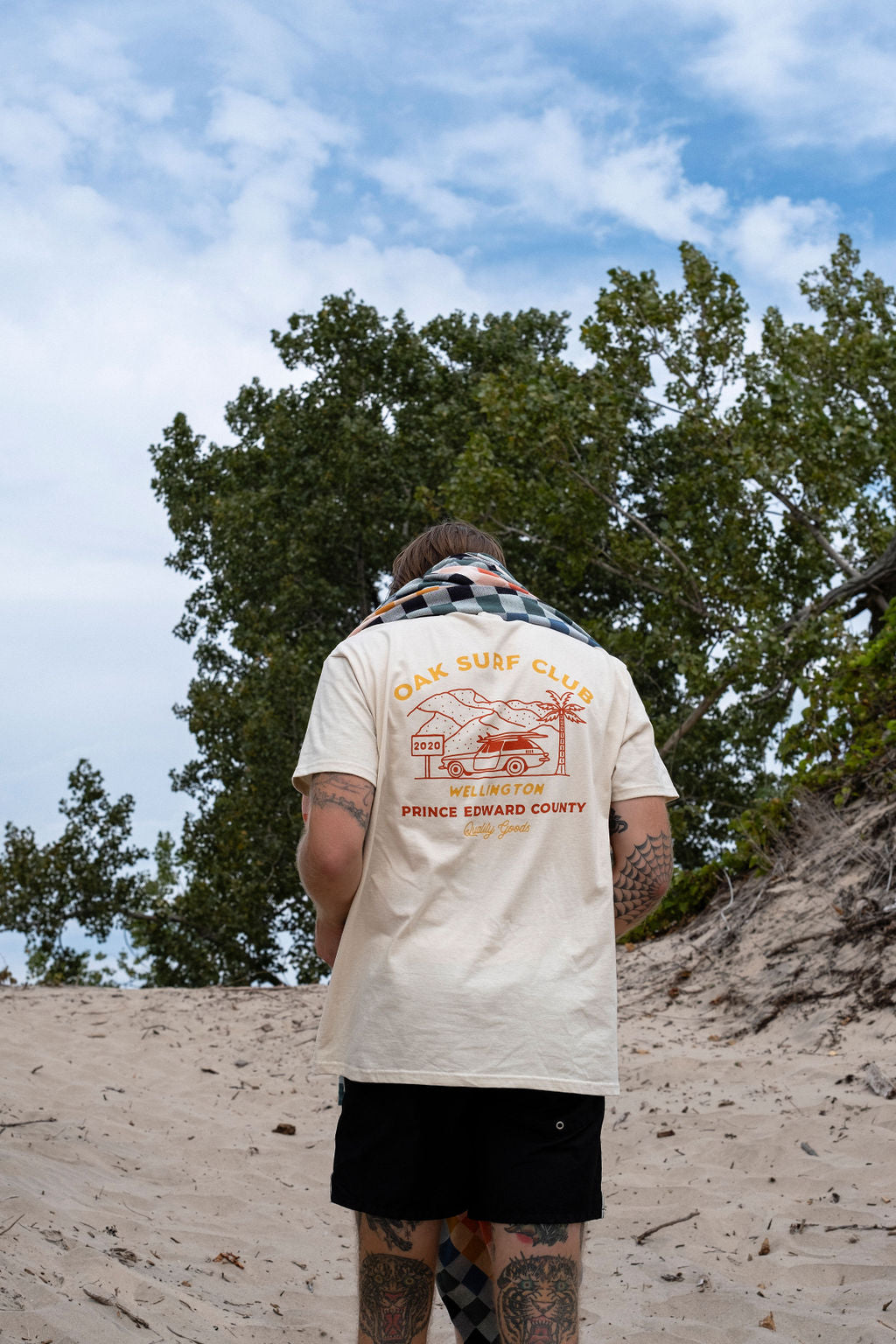 OAK SURF CLUB SANDBANKS TEE - NATURAL TSHIRT OAK SURF CLUB   