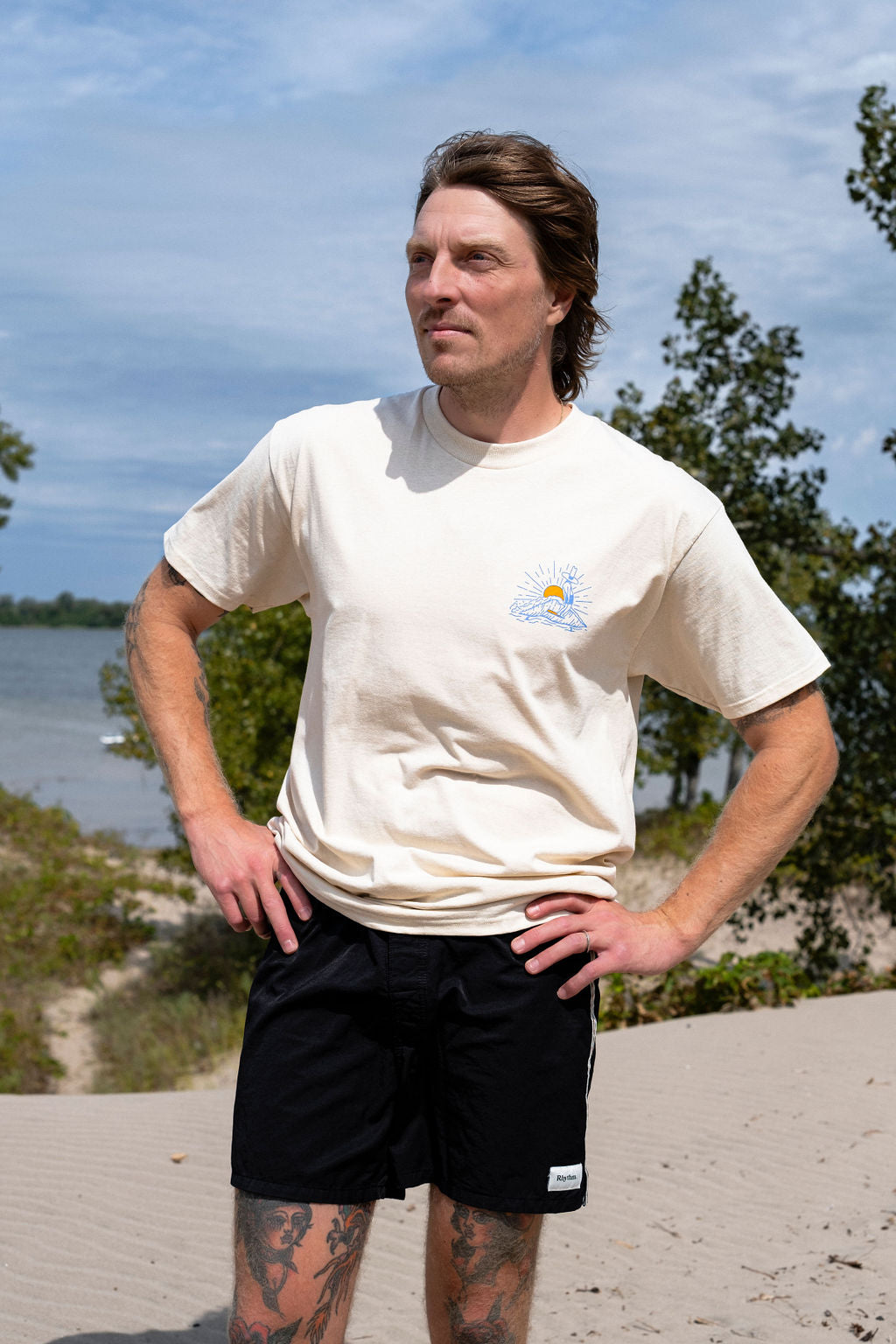 OAK SURF CLUB TEN TOE RODEO TEE - NATURAL TSHIRT OAK SURF CLUB   