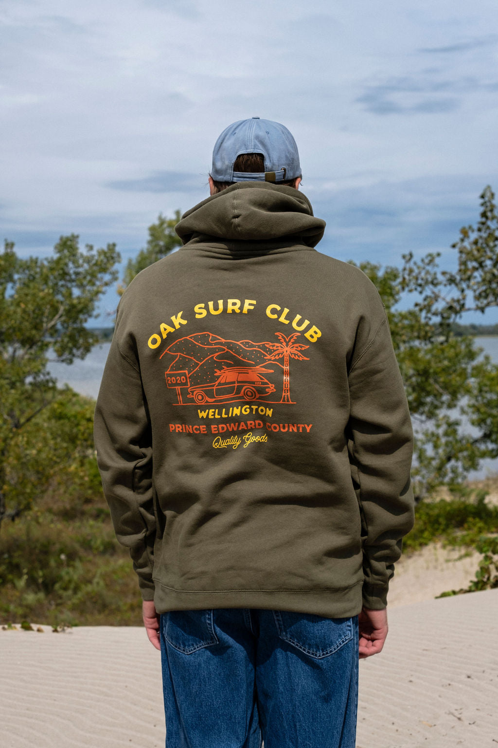 OAK SURF CLUB SANDBANKS HOODIE - ARMY HOODIE OAK SURF CLUB   