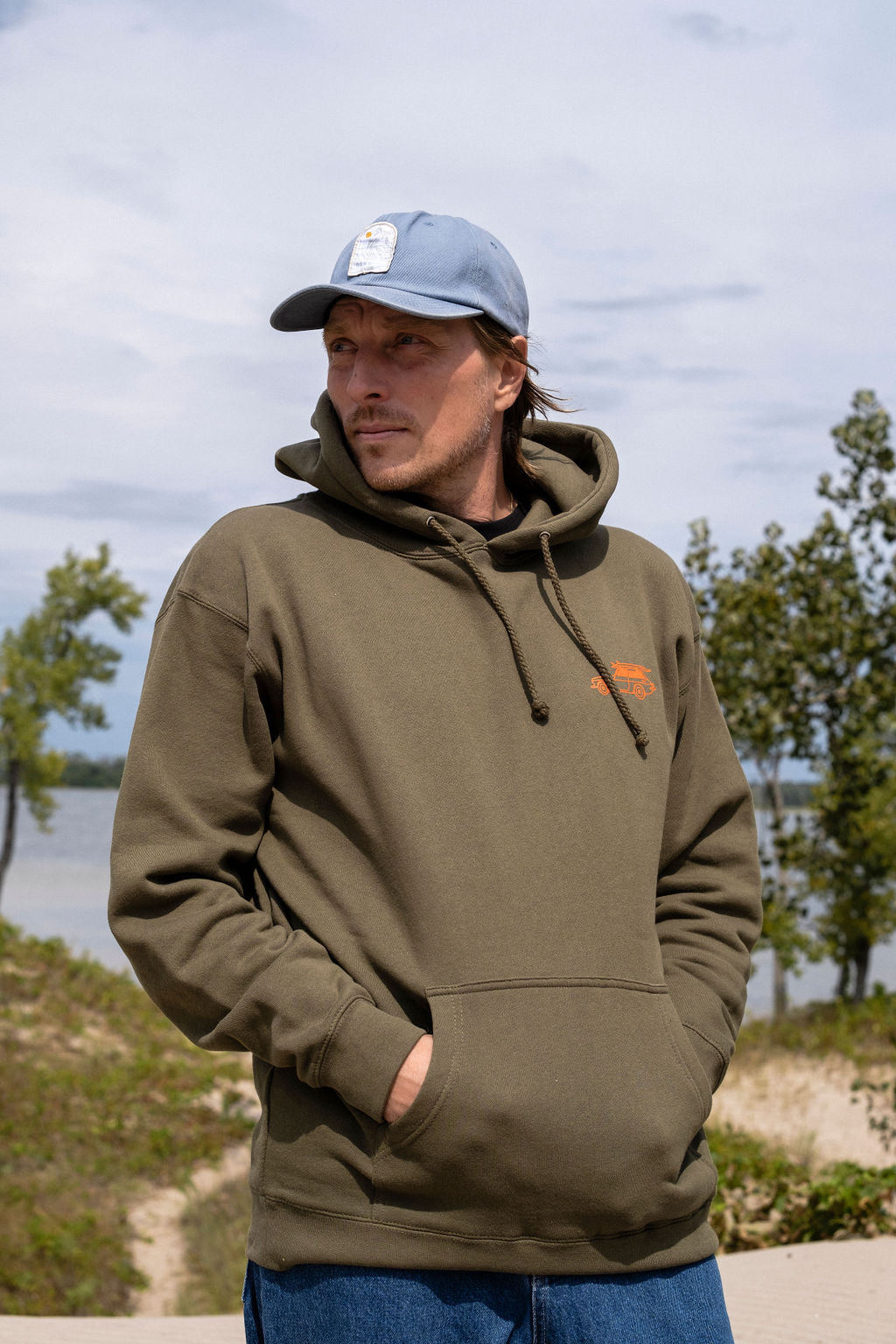 OAK SURF CLUB SANDBANKS HOODIE - ARMY HOODIE OAK SURF CLUB   