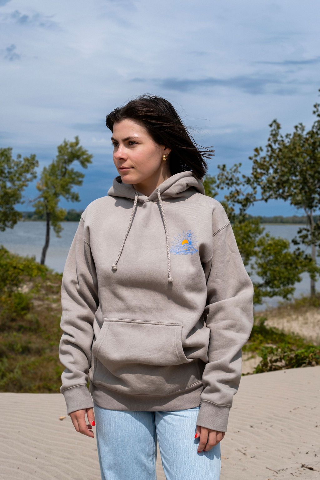 OAK SURF CLUB TEN TOE RODEO HOODIE - CEMENT HOODIE OAK SURF CLUB   