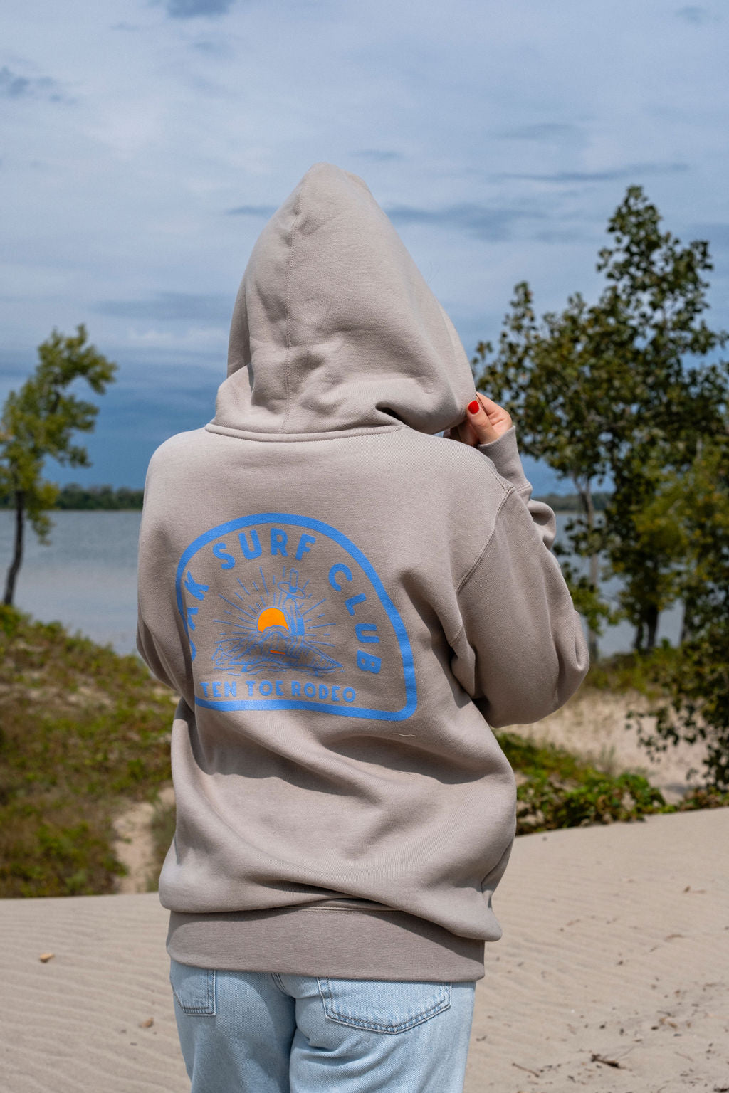 OAK SURF CLUB TEN TOE RODEO HOODIE - CEMENT HOODIE OAK SURF CLUB   