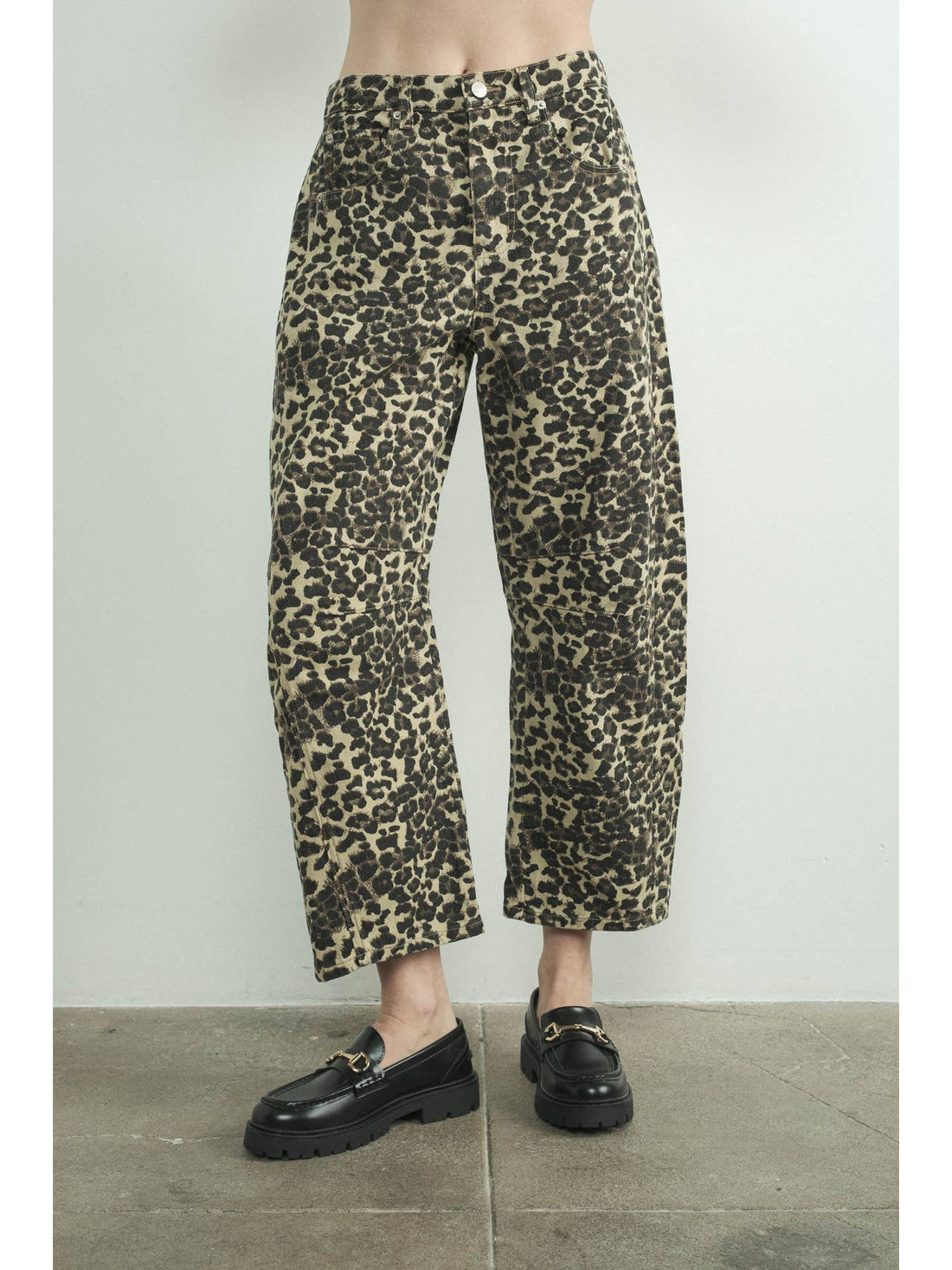 ANIMAL PRINT DENIM PANT PANT -   