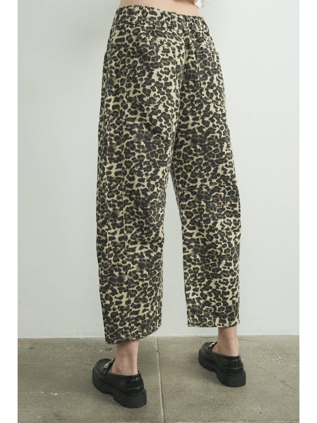 ANIMAL PRINT DENIM PANT PANT -   