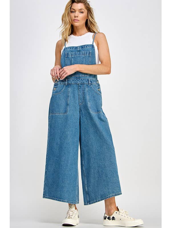 SLOUCHY TIE-BACK OVERALLS PANT -   