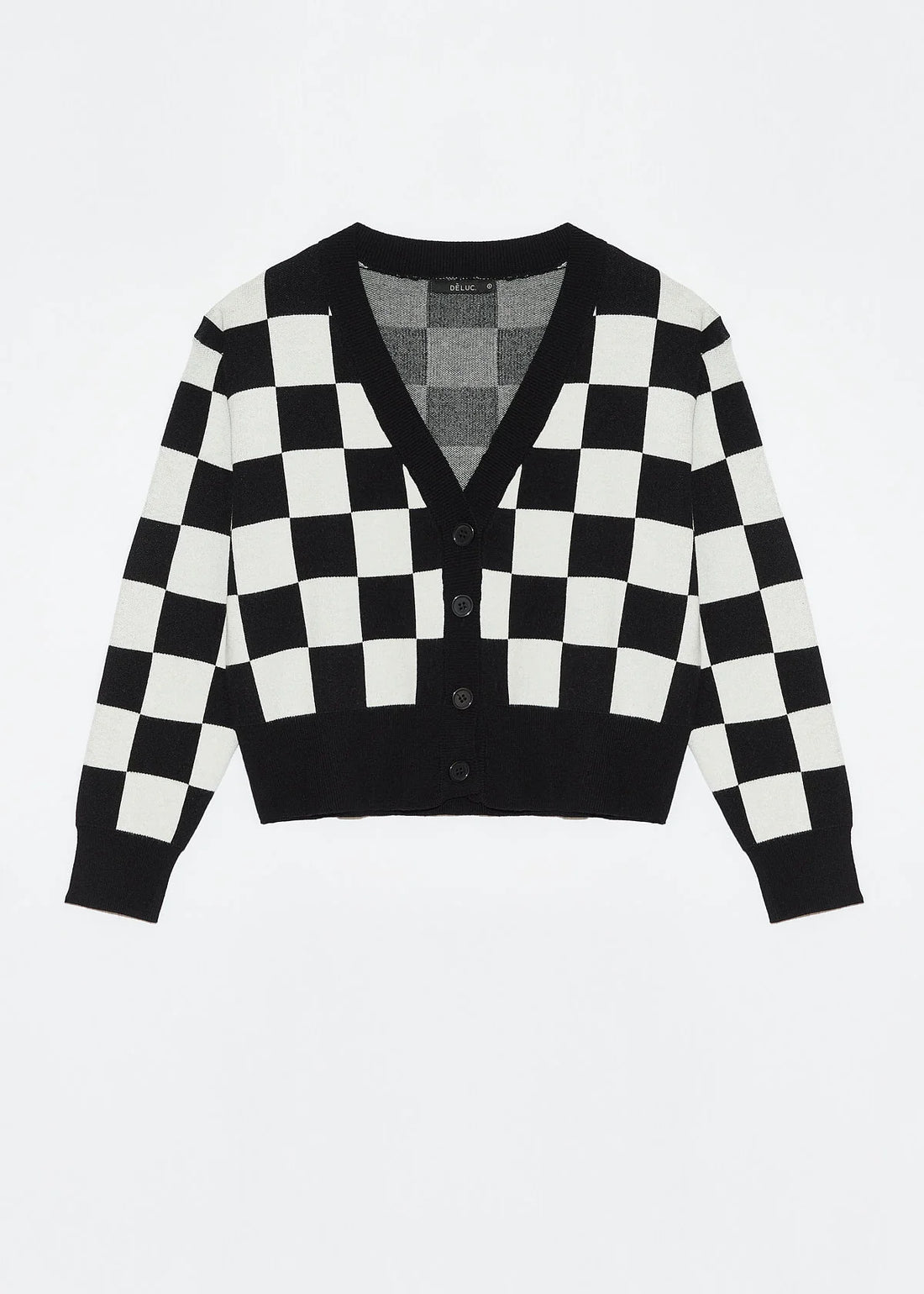 DELUC ECHINACEA COLORBLOCK CARDIGAN - BLACK/WHITE SWEATER DELUC   