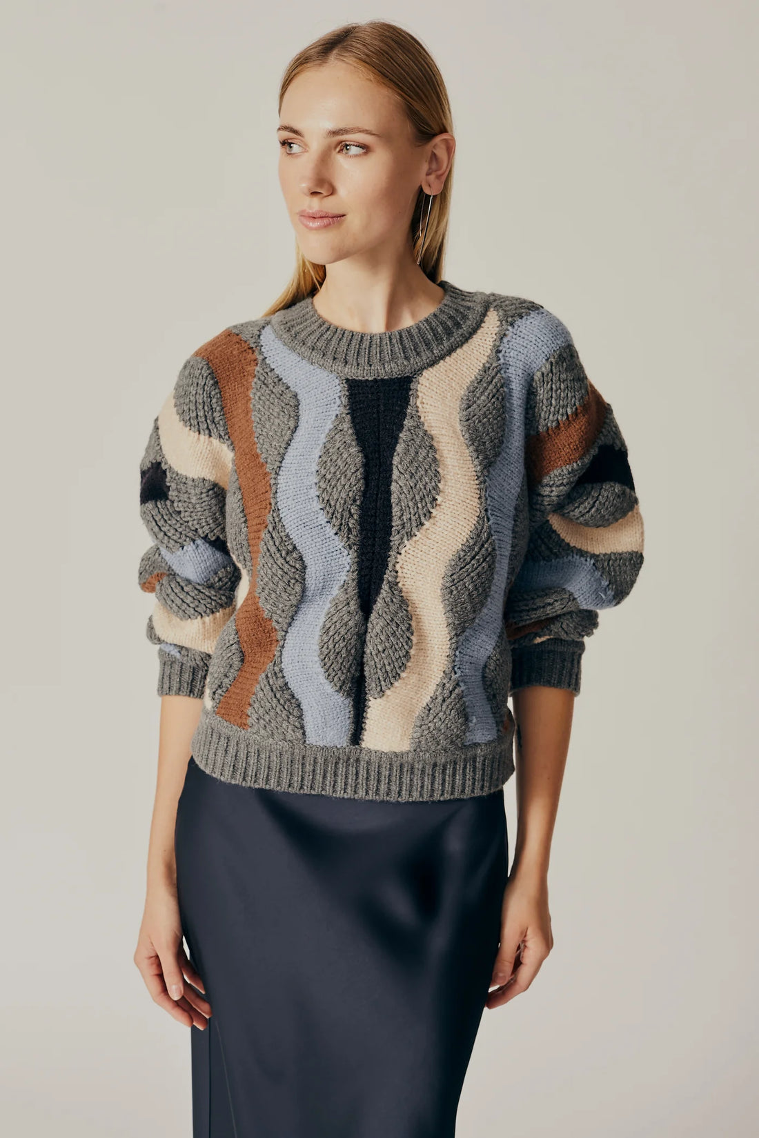 DELUC PIERIS SWEATER - GREY MELANGE SWEATER DELUC   