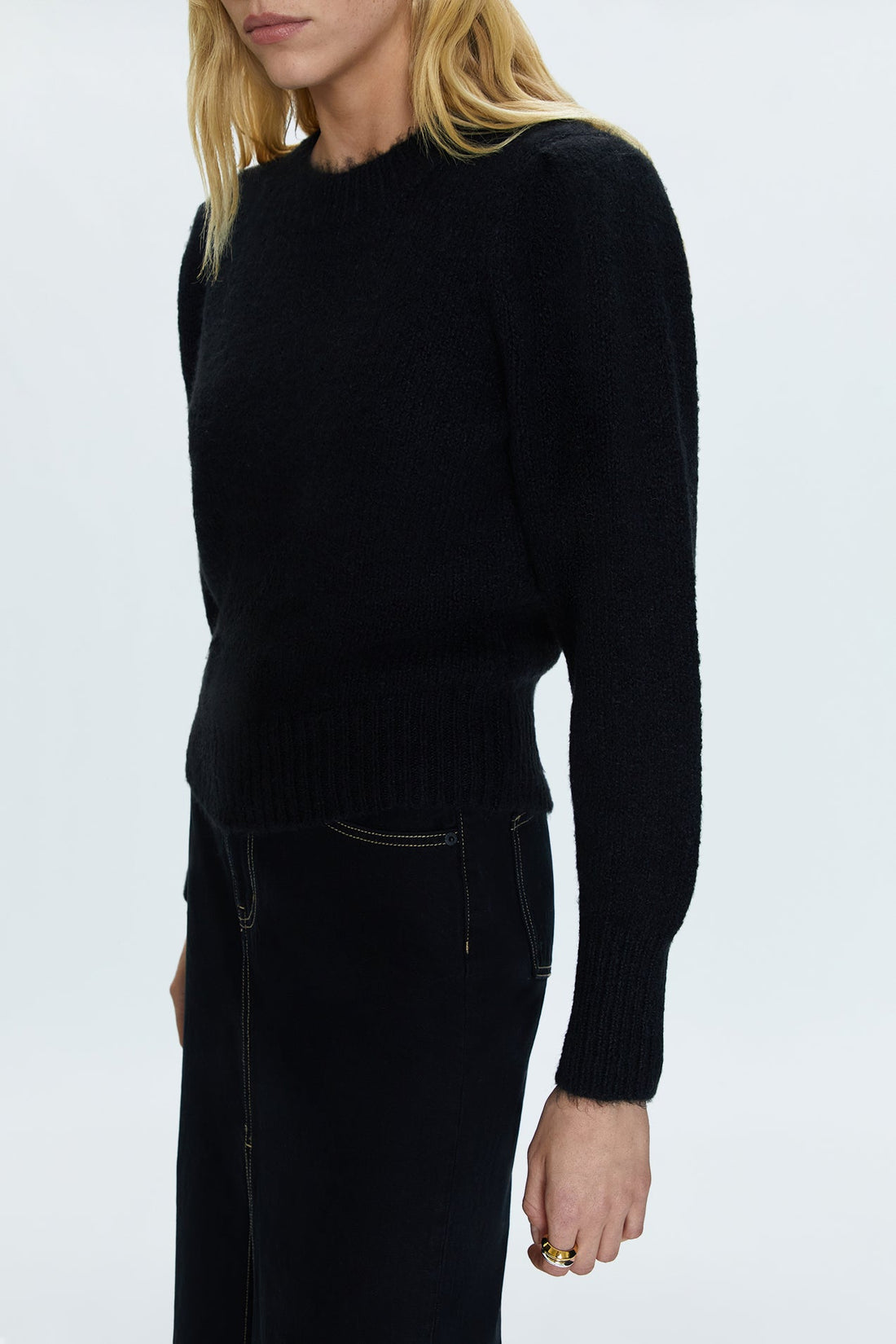 PISTOLA COLETTE PUFF SLEEVE SWEATER - NOIR SWEATER PISTOLA   