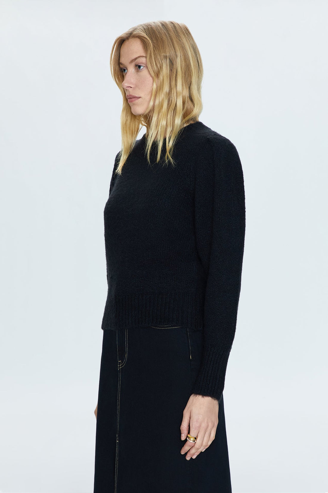 PISTOLA COLETTE PUFF SLEEVE SWEATER - NOIR SWEATER PISTOLA   