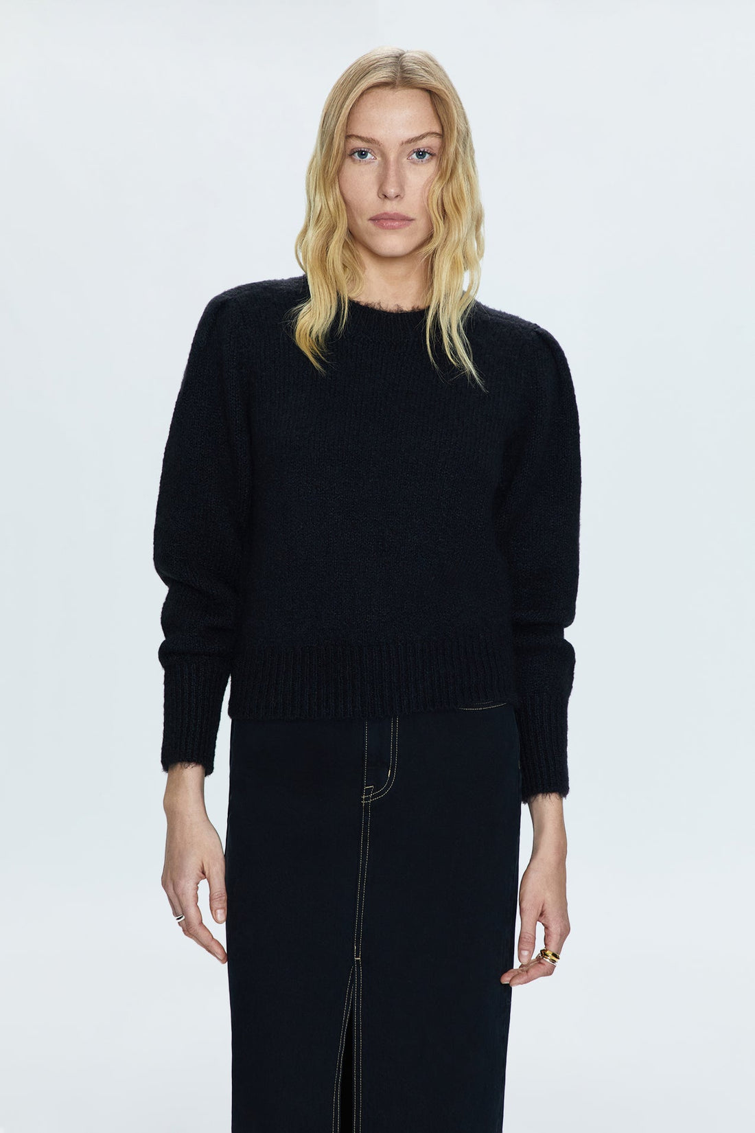 PISTOLA COLETTE PUFF SLEEVE SWEATER - NOIR SWEATER PISTOLA   