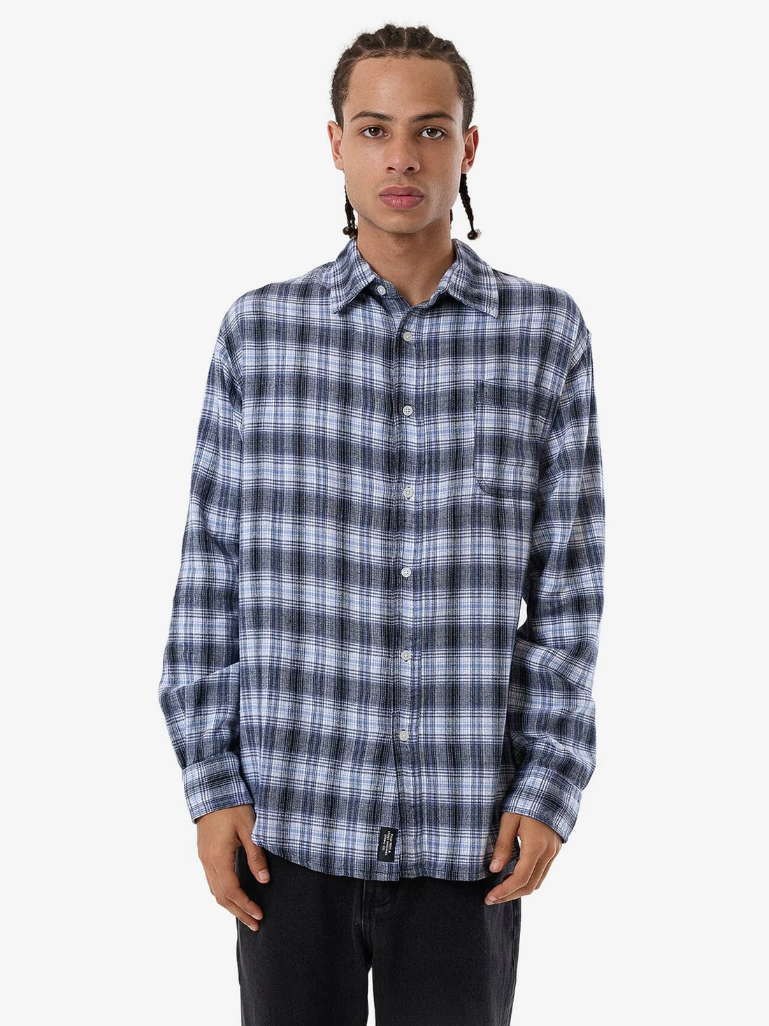 THRILLS SERVICE FLANNEL LONG SLEEVE SHIRT - ICEBERG SHIRT THRILLS   