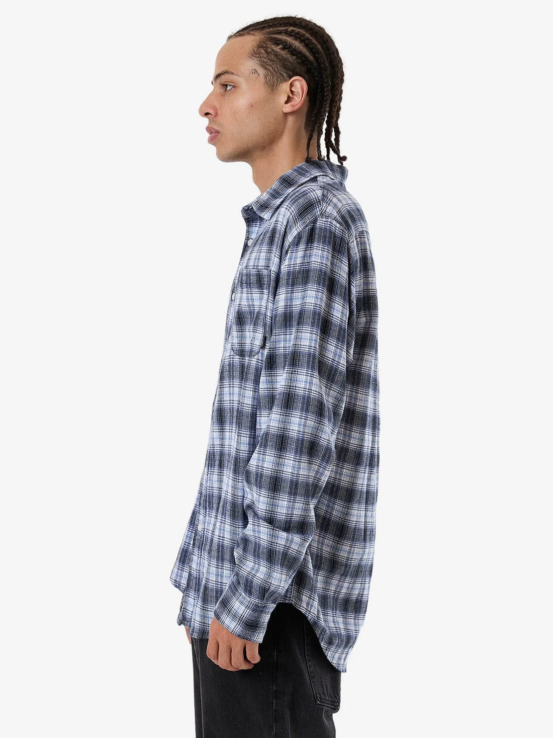 THRILLS SERVICE FLANNEL LONG SLEEVE SHIRT - ICEBERG SHIRT THRILLS   