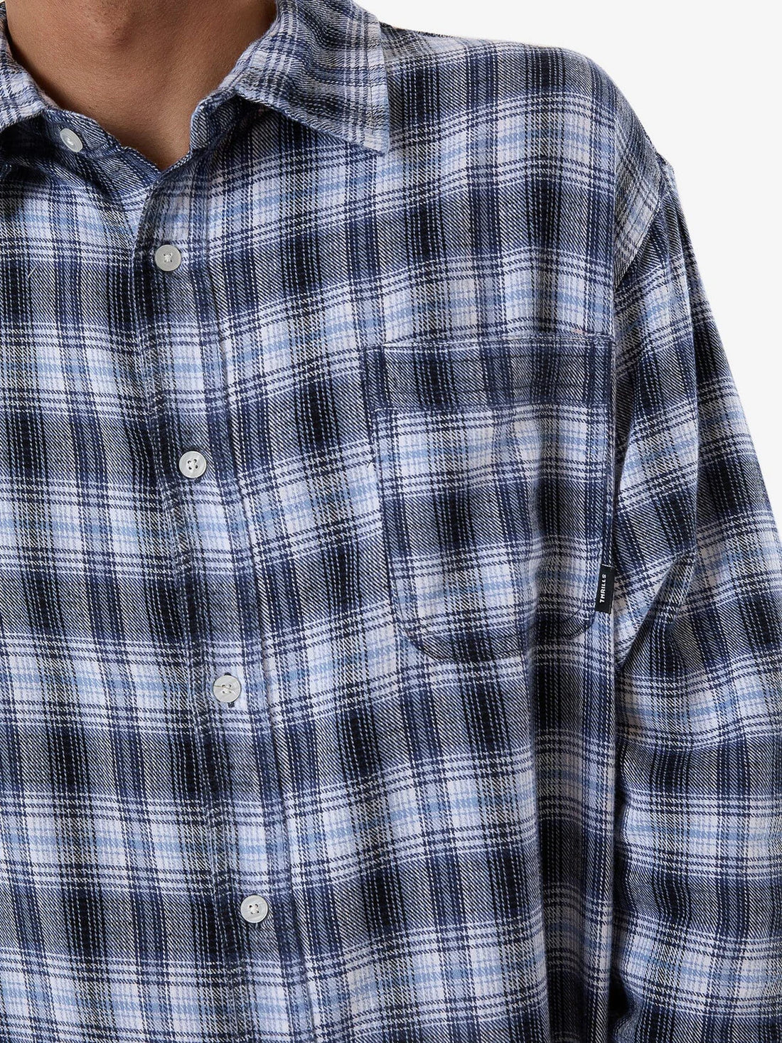 THRILLS SERVICE FLANNEL LONG SLEEVE SHIRT - ICEBERG SHIRT THRILLS   