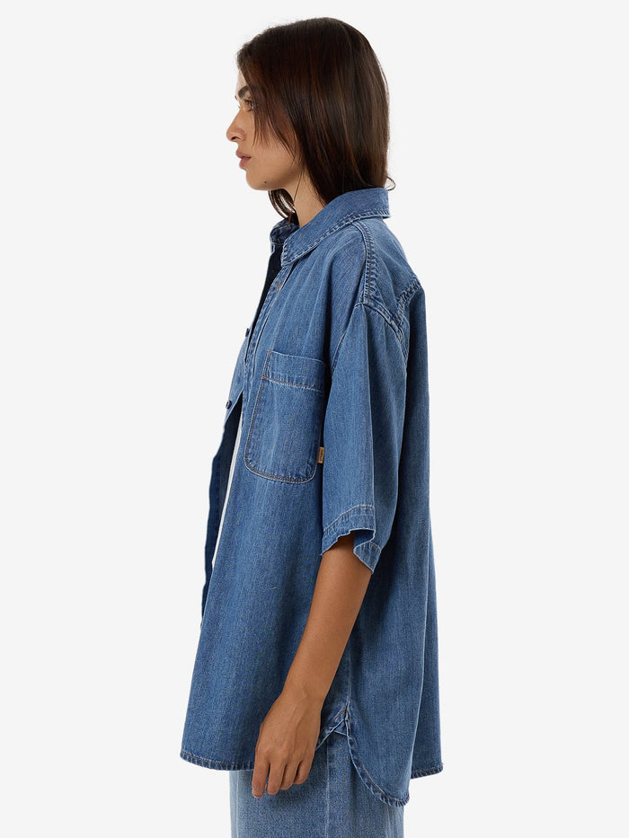 THRILLS DARIAN DENIM SHIRT - DUST BLUE SHIRT THRILLS   