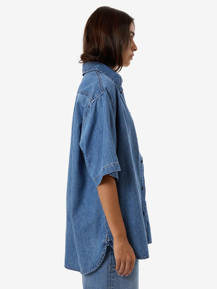 THRILLS DARIAN DENIM SHIRT - DUST BLUE SHIRT THRILLS   