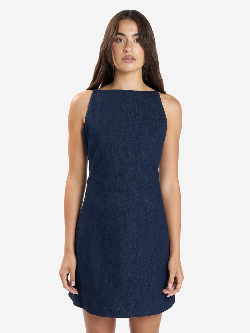 THRILLS ALESSIA DENIM MINI DRESS DRESS THRILLS   