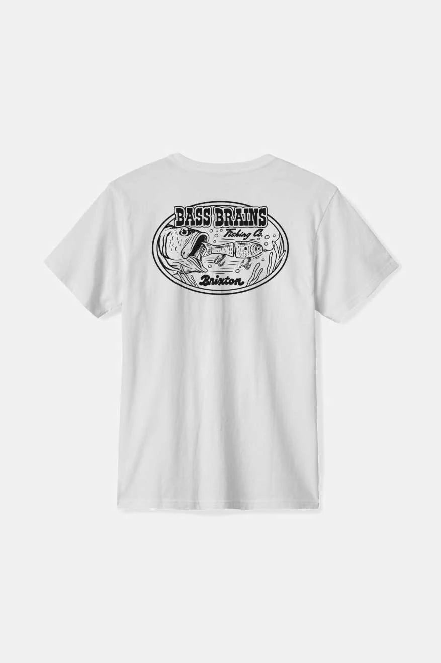 BRIXTON BASS BRAIN SWIM S/S STANDARD TEE - WHITE/BLACK SHIRT BRIXTON   