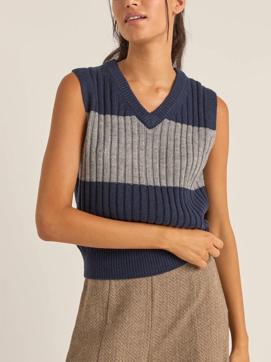 RHYTHM GATWICK SWEATER VEST SWEATER RHYTHM   