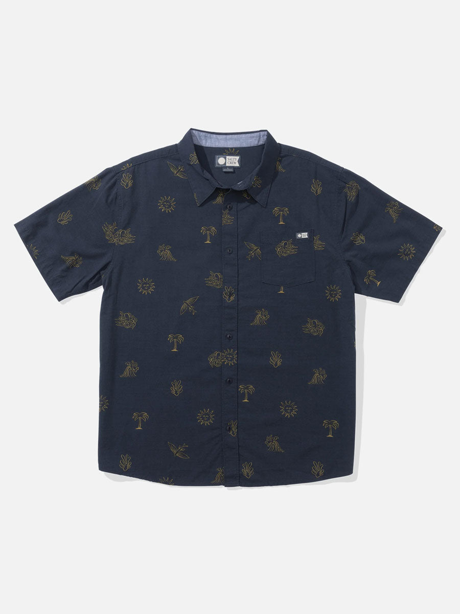 SALTY CREW GOOD VIBES SHORT-SLEEVE WOVEN - NAVY SHIRT -