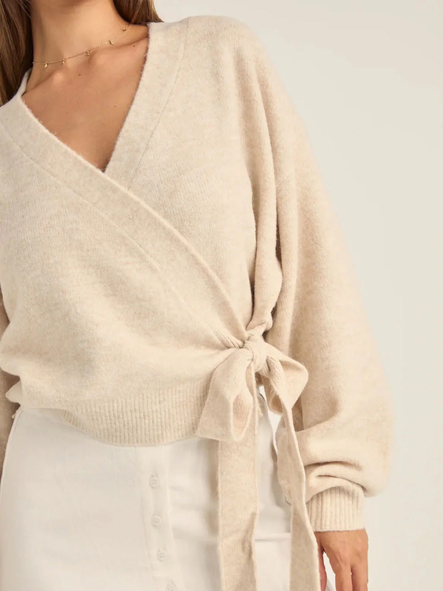 LEXIE WRAP FRONT KNIT SHIRT -