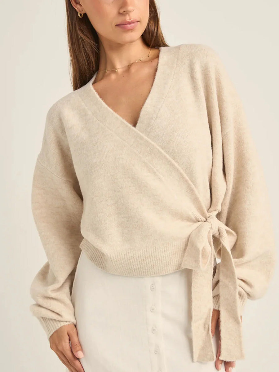 LEXIE WRAP FRONT KNIT SHIRT -