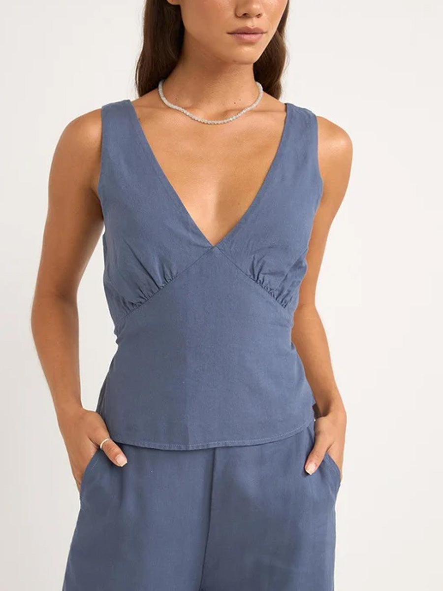 LUCIA TOP - BLUE TOP -