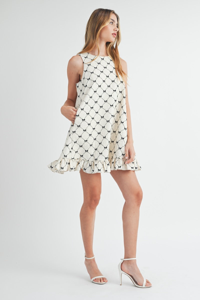 BOW MINI DRESS DRESS -   