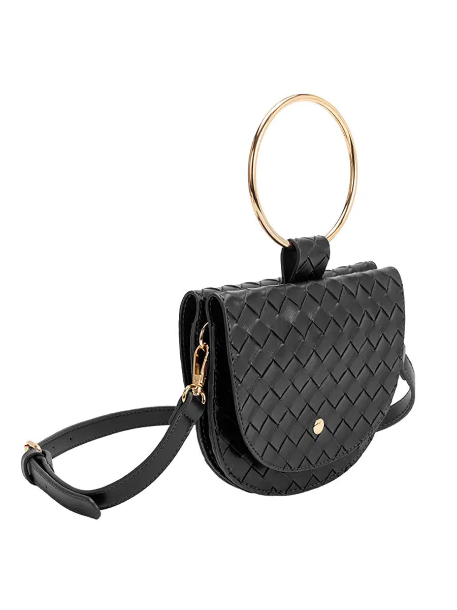 MELIE BIANCO FELIX RECYCLED VEGAN HANDLE BAG - BLACK BAG MELIE BIANCO   