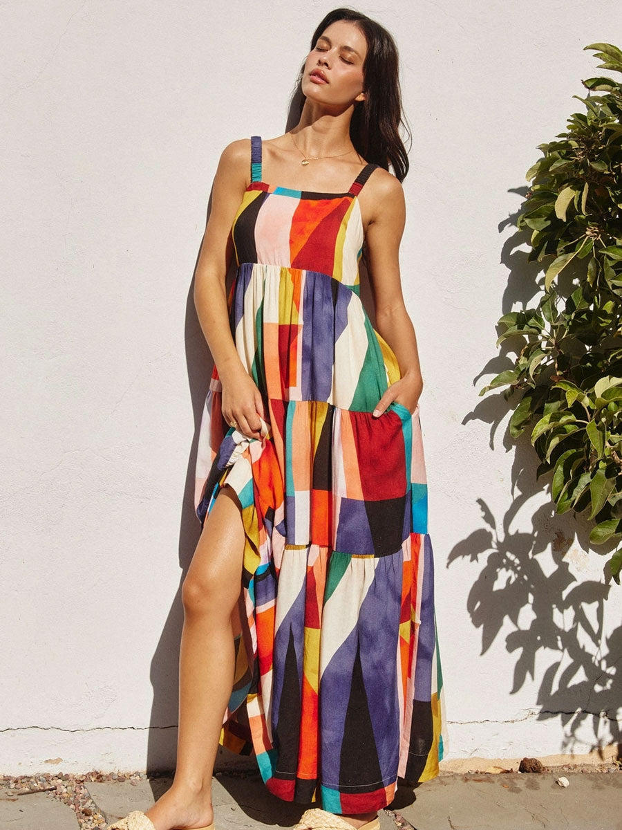 MOSAIC TILE MAXI DRESS DRESS -