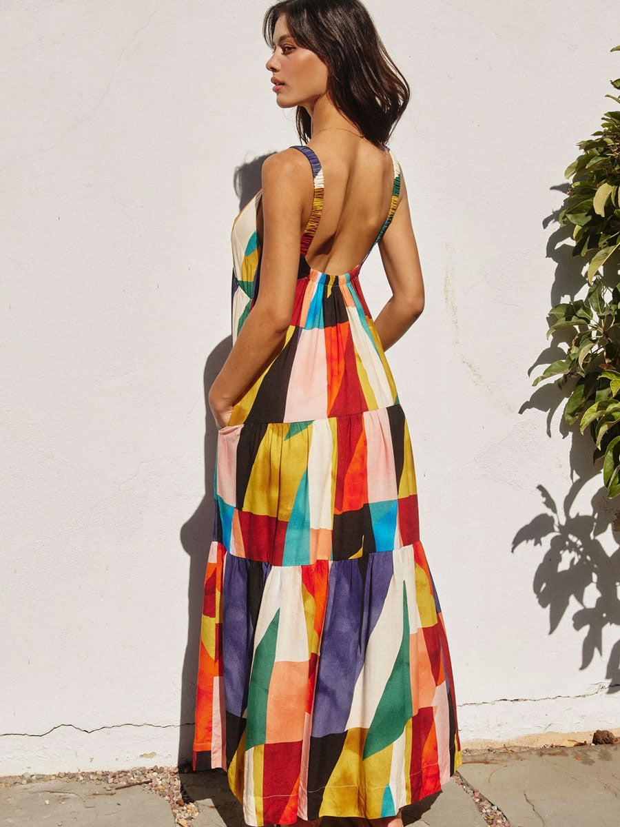 MOSAIC TILE MAXI DRESS DRESS -