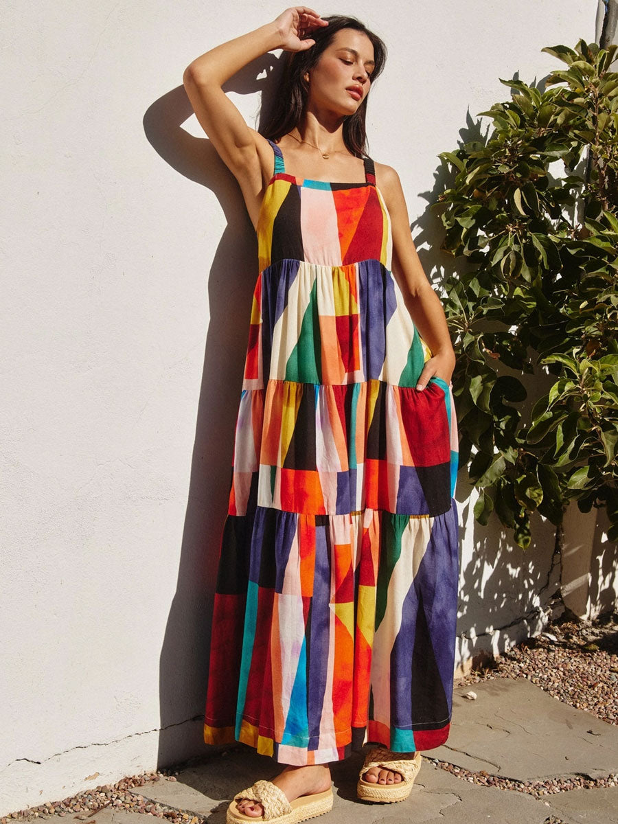 MOSAIC TILE MAXI DRESS DRESS -