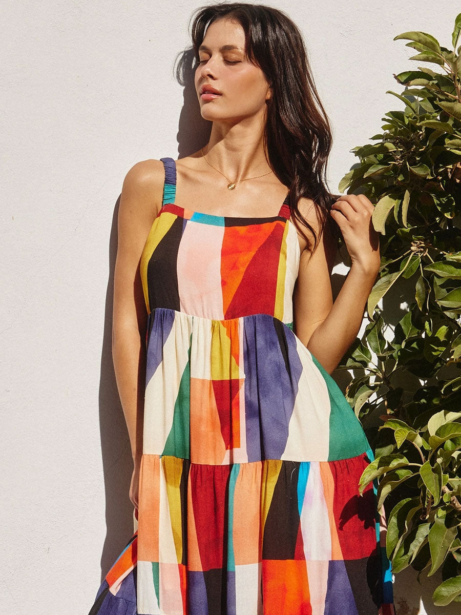 MOSAIC TILE MAXI DRESS DRESS -