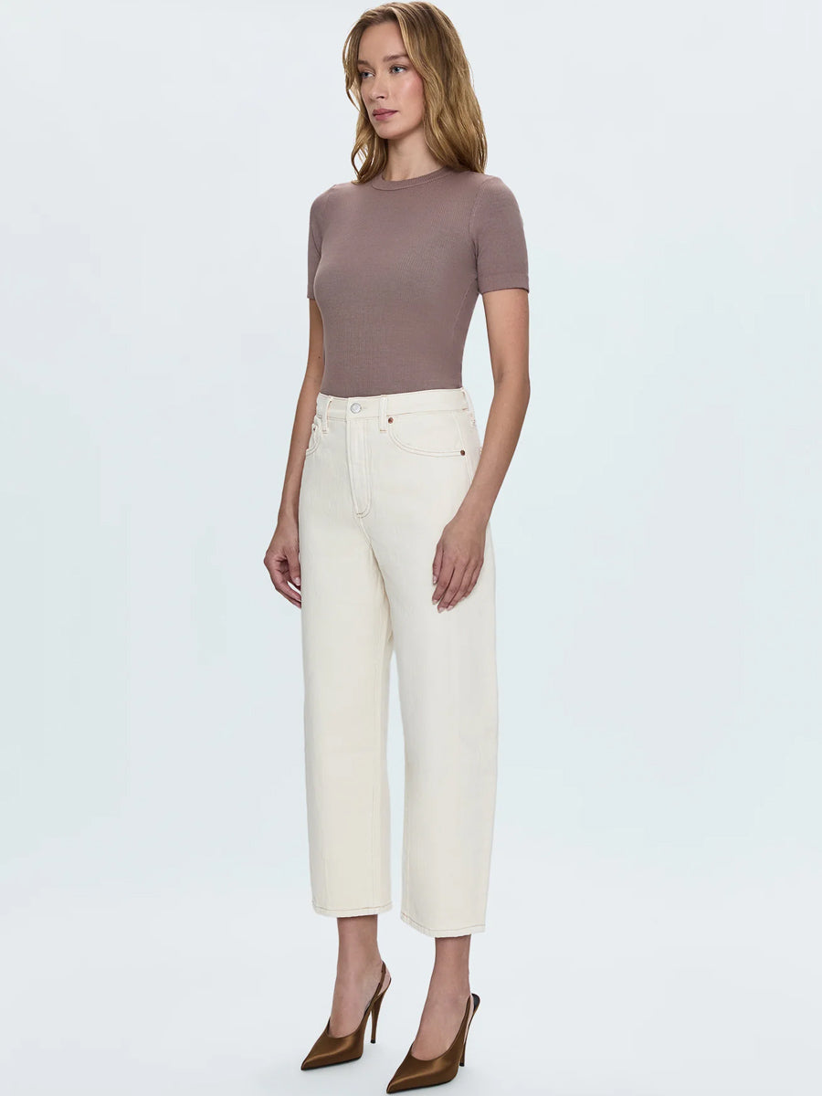 PISTOLA ELI HIGH RISE ARCHED LEG PANT - ECRU PANT PISTOLA