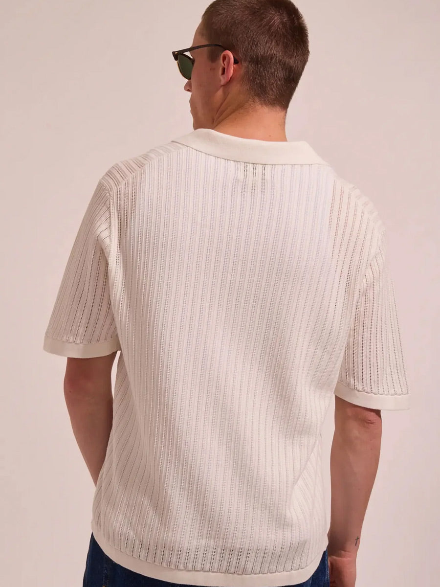 RHYTHM RELAXED KNIT SHORT-SLEEVE POLO - NATURAL SHIRT -