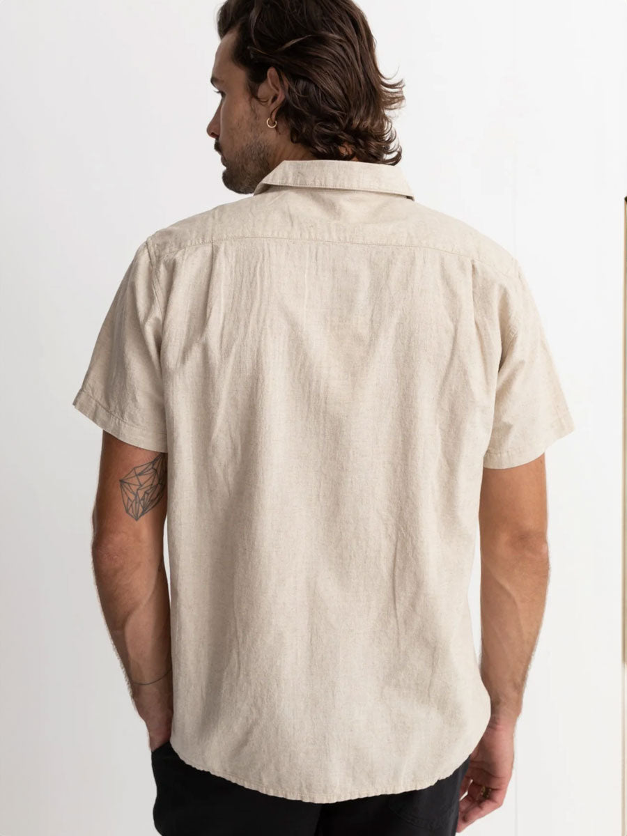 RHYTHM LINEN SHORT-SLEEVE SHIRT - SAND SHIRT -