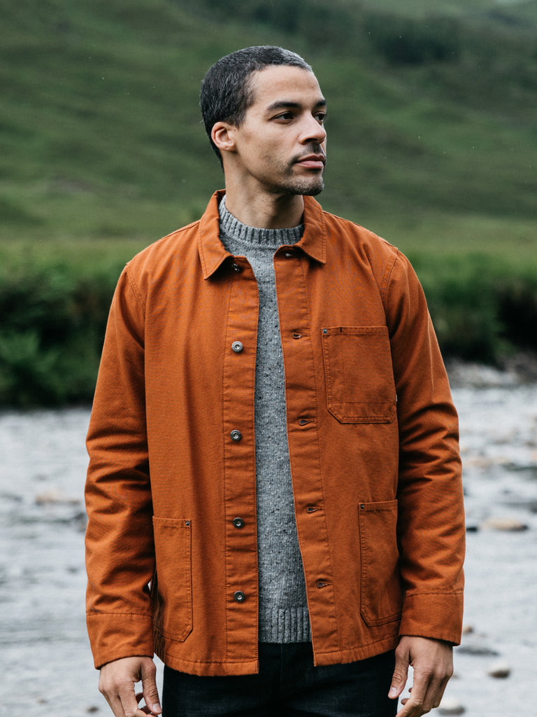 FINISTERRE BASSET FLANNEL LINED JACKET - SABLE JACKET FINISTERRE   