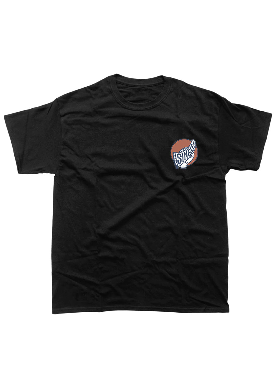 OAK SURF CLUB SINGLE FIN TEE - BLACK TSHIRT OAK SURF CLUB