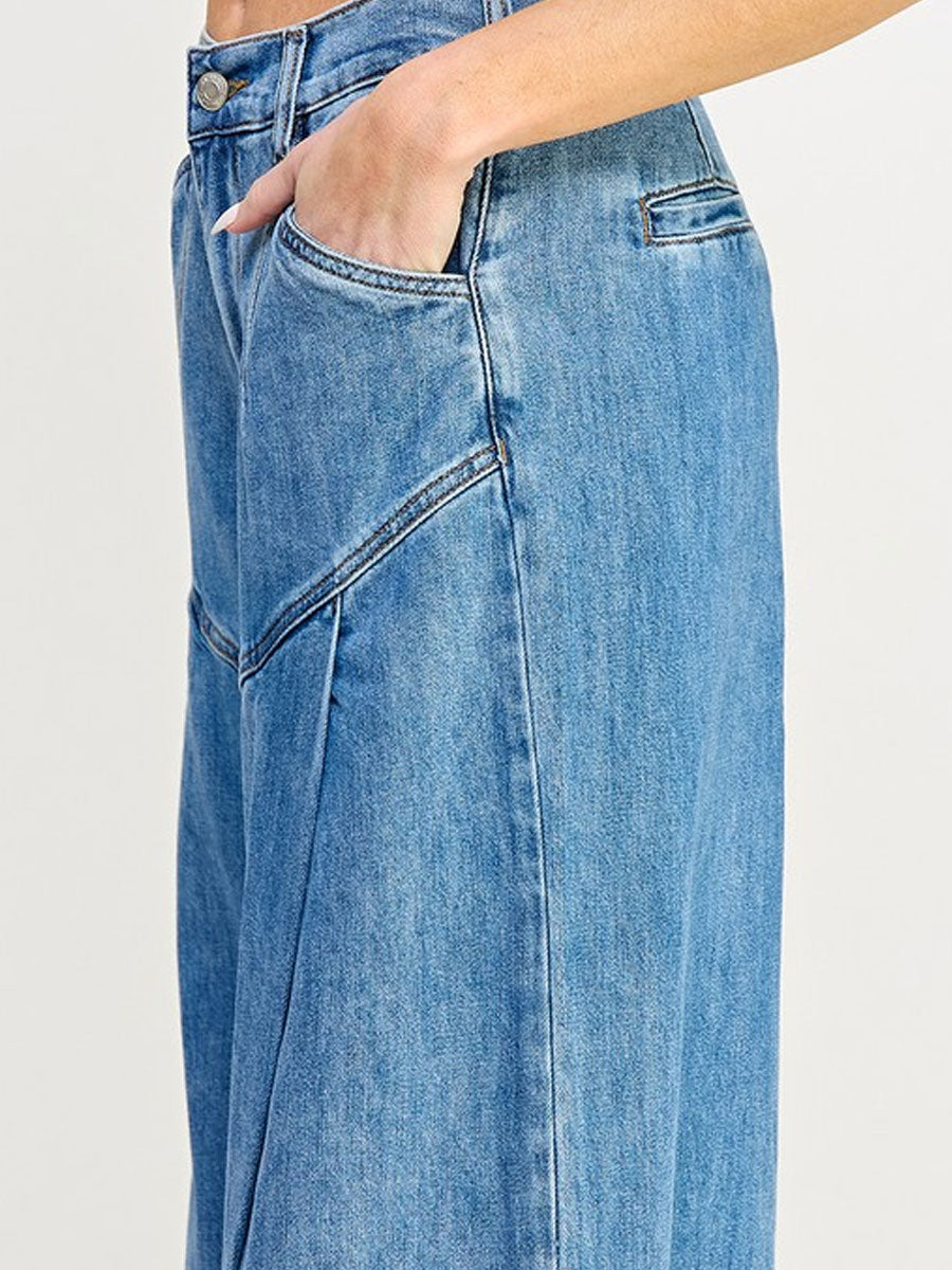 SOFT DENIM WIDE LEG FLARE JEANS JEANS -