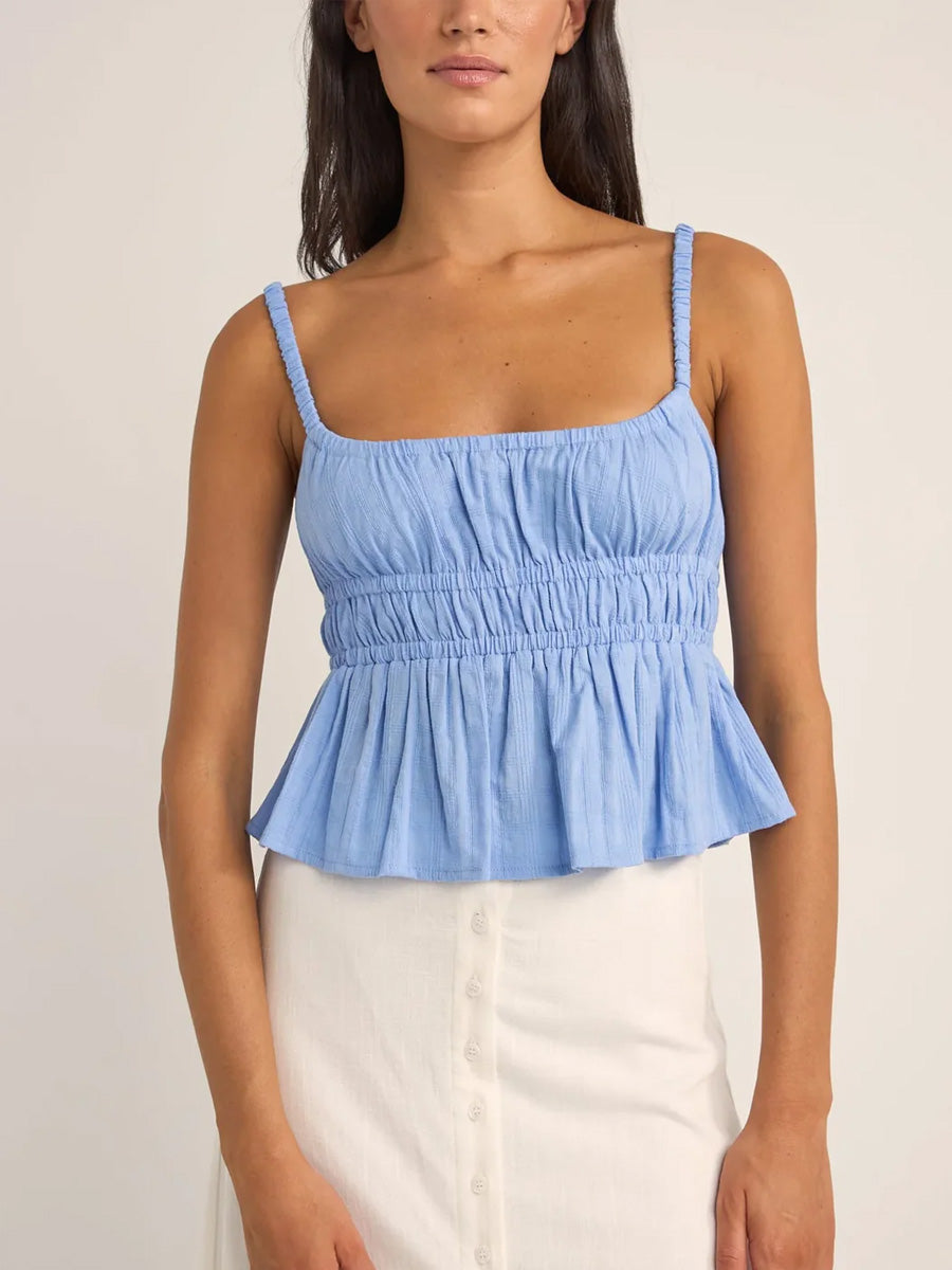 TYLER BABY DOLL TOP - CORNFLOWER TOP -