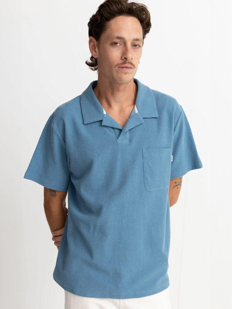 RHYTHM VINTAGE TERRY POLO - SLATE SHIRT -