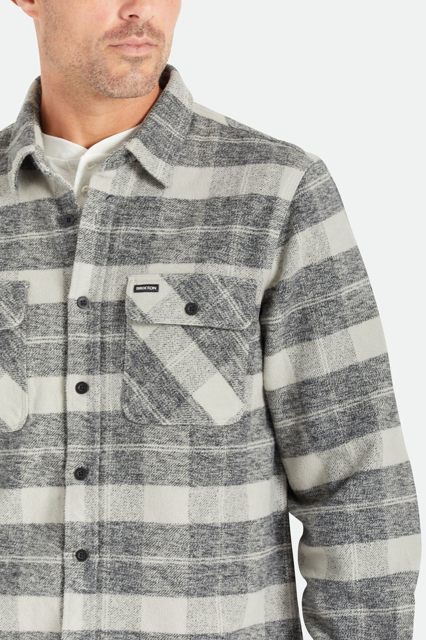 BRIXTON BOWERY HEAVY WEIGHT L/S FLANNEL - BLACK/CHARCOAL SHIRT BRIXTON   